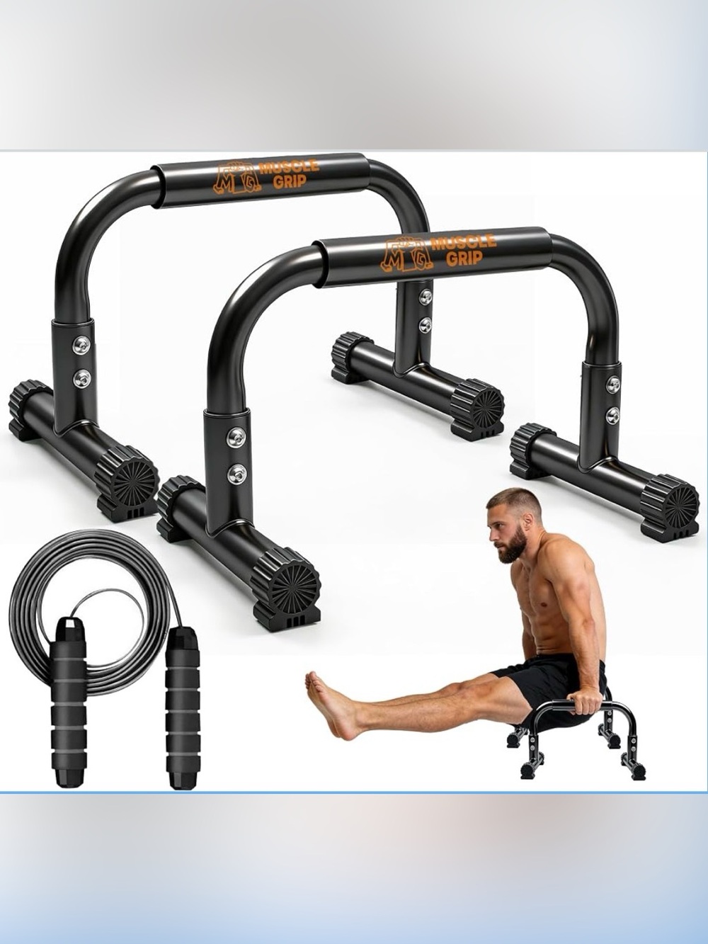 10” Heavy-Duty Steel Parallettes – Calisthenics Set | Brand New